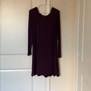 Purple, long sleeve, midi dress